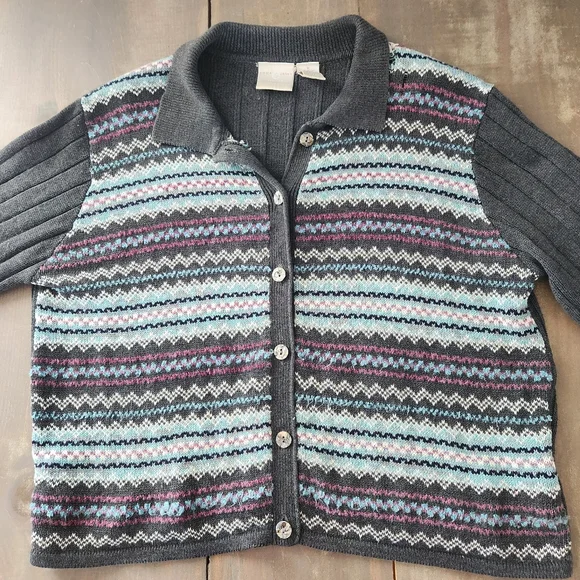 Liz Claiborne Button-Up Knit Vintage Sweater – Size Medium - Picture 2 of 8